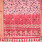 Floral Lichi Silk Saree with Zari Border