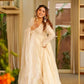 Off White Georgette Anarkali Gown Set for Wedding and Festive Wear