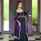 Purple Green Sequin Gown