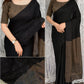 Contrast Cutwork Cotton Saree
