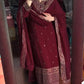 Embroidered Chinnon Silk Suit Set with Dupatta