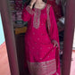 Embroidered Chinnon Silk Suit Set with Dupatta