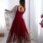Designer Heavy Georgette Embroidered Party Wear Gown Set