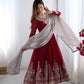 Designer Heavy Georgette Embroidered Party Wear Gown Set