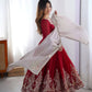 Designer Heavy Georgette Embroidered Party Wear Gown Set