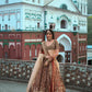 Rust Shikargah Dori Lehenga