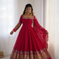 Designer Georgette Embroidered Gown Set
