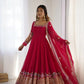 Designer Georgette Embroidered Gown Set