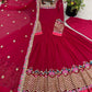 Designer Georgette Embroidered Gown Set