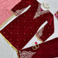 Viscose Velvet Embroidered Suit Set