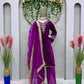 Viscose Velvet Embroidered Suit Set