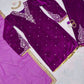 Viscose Velvet Embroidered Suit Set