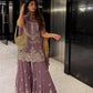 Embroidered Faux Georgette Sharara Suit Set