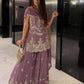 Embroidered Faux Georgette Sharara Suit Set