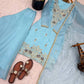 Pure Silk Embroidered Suit Set