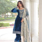 Viscose Velvet Embroidered Suit Set