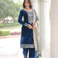 Viscose Velvet Embroidered Suit Set