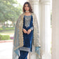 Viscose Velvet Embroidered Suit Set