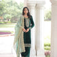 Viscose Velvet Embroidered Suit Set