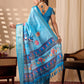 Floral Lichi Silk Saree with Zari Border