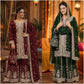 Designer Faux Georgette Chinon Sequins Sharara Set for Festive and Wedding Wear