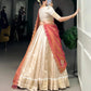 Jacquard Chex Zari Weaving Lehenga Set with Dupatta