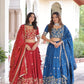Vichitra Silk Embroidered Lehenga Set for Wedding and Festive Wear