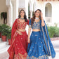 Vichitra Silk Embroidered Lehenga Set for Wedding and Festive Wear