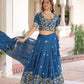 Vichitra Silk Embroidered Lehenga Set for Wedding and Festive Wear