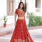 Vichitra Silk Embroidered Lehenga Set for Wedding and Festive Wear
