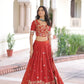 Vichitra Silk Embroidered Lehenga Set for Wedding and Festive Wear