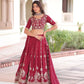 Embroidered Vichitra Silk Lehenga Set