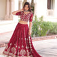 Embroidered Vichitra Silk Lehenga Set
