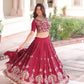 Embroidered Vichitra Silk Lehenga Set