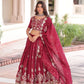 Embroidered Vichitra Silk Lehenga Set