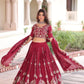 Embroidered Vichitra Silk Lehenga Set