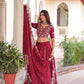 Embroidered Vichitra Silk Lehenga Set