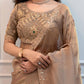 Rose Gold Zari Stone Saree