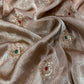 Rose Gold Zari Stone Saree