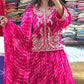 Pink Leheriya Print Jacket Lehenga Set