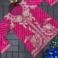 Pink Leheriya Print Jacket Lehenga Set