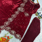 Embroidered Velvet Top and Palazzo Set