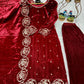 Embroidered Velvet Top and Palazzo Set