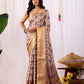 Floral Lichi Silk Saree with Zari Border