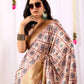 Floral Lichi Silk Saree with Zari Border