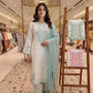 White Roman Glass Embroidery Suit with Dupatta