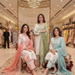 White Roman Glass Embroidery Suit with Dupatta
