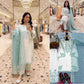 White Roman Glass Embroidery Suit with Dupatta