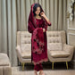 Embroidered Velvet Suit Set