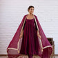 Vichitra Silk Anarkali Gown Set, 3 Colours
